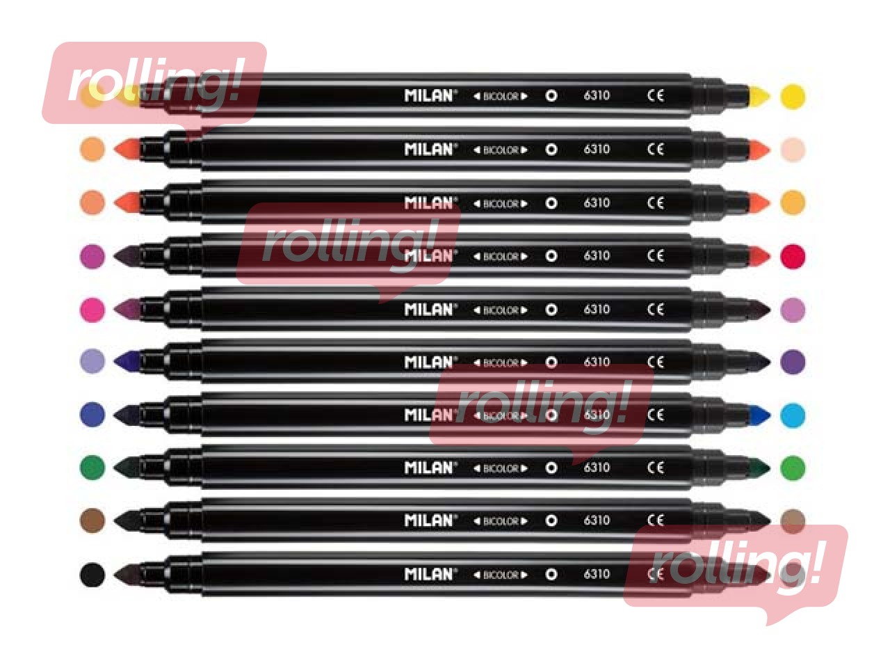 Flomāsteri Milan Bicolour, divpusīgi, 20 krāsas