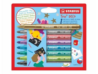 Fibre pen Stabilo Trio Deco, 8 colours