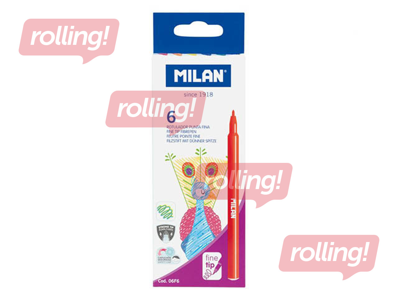 Фломастери Milan, 6 цветов