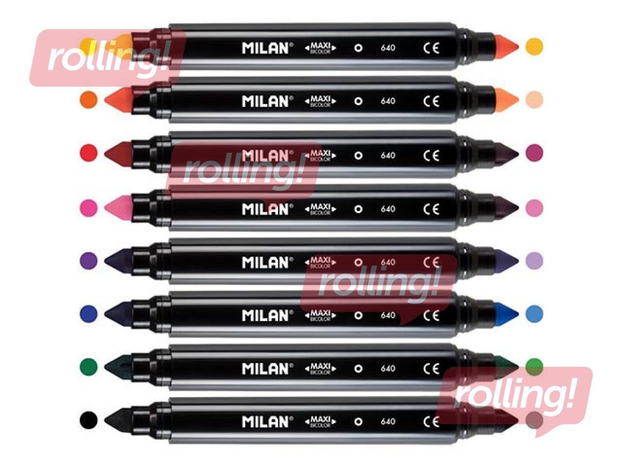 Flomāsteri Milan Maxi Bicolour, divpusīgi, 16 krāsas