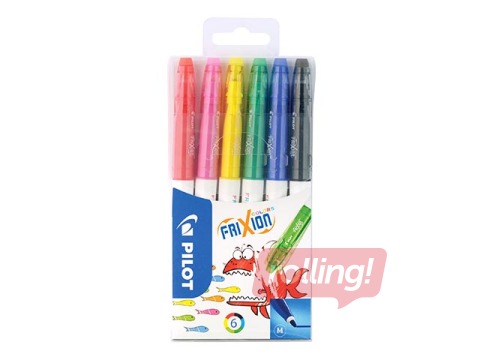 Flomāsteri Pilot Frixion Color, dzēšami, 6 krāsas