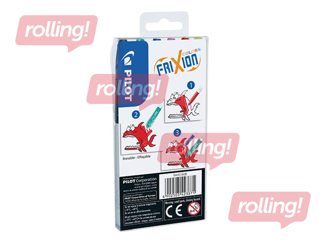 Flomāsteri Pilot Frixion Color, dzēšami, 6 krāsas