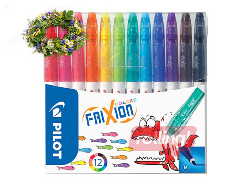 Flomāsteri Pilot Frixion Color, 12 krāsas +Līgo dāvana!