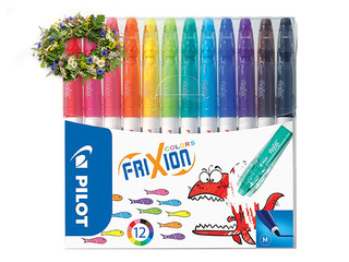 Flomāsteri Pilot Frixion Color, 12 krāsas +Līgo dāvana!