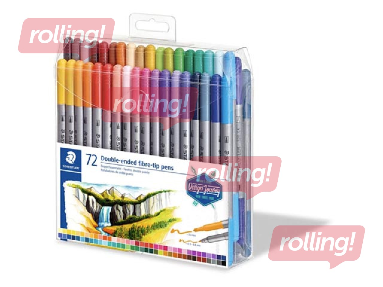 Flomāsteri Staedtler, divpusīgi, 72 krāsas