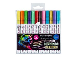 Kontūras marķieri Centrum Outline, metāliskas krāsas