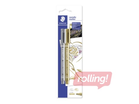 Flomāsteri Staedtler, 8323 metāliskas 2 krāsas - sudraba un zelta