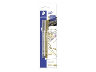 Marker Staedtler, 8323 metallic silver and gold