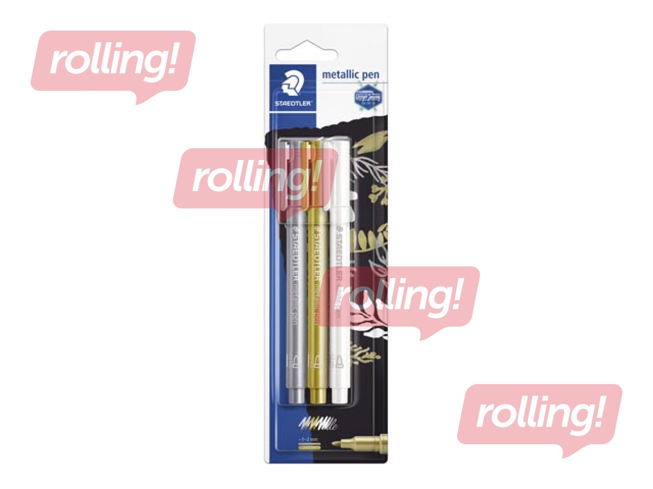 Marker Staedtler, 8323 metallic silver, gold and white