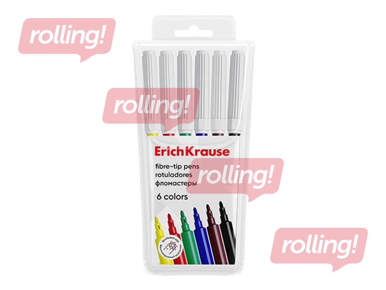 Fibre-tip pens EricKrause Easy Washable 6 colors