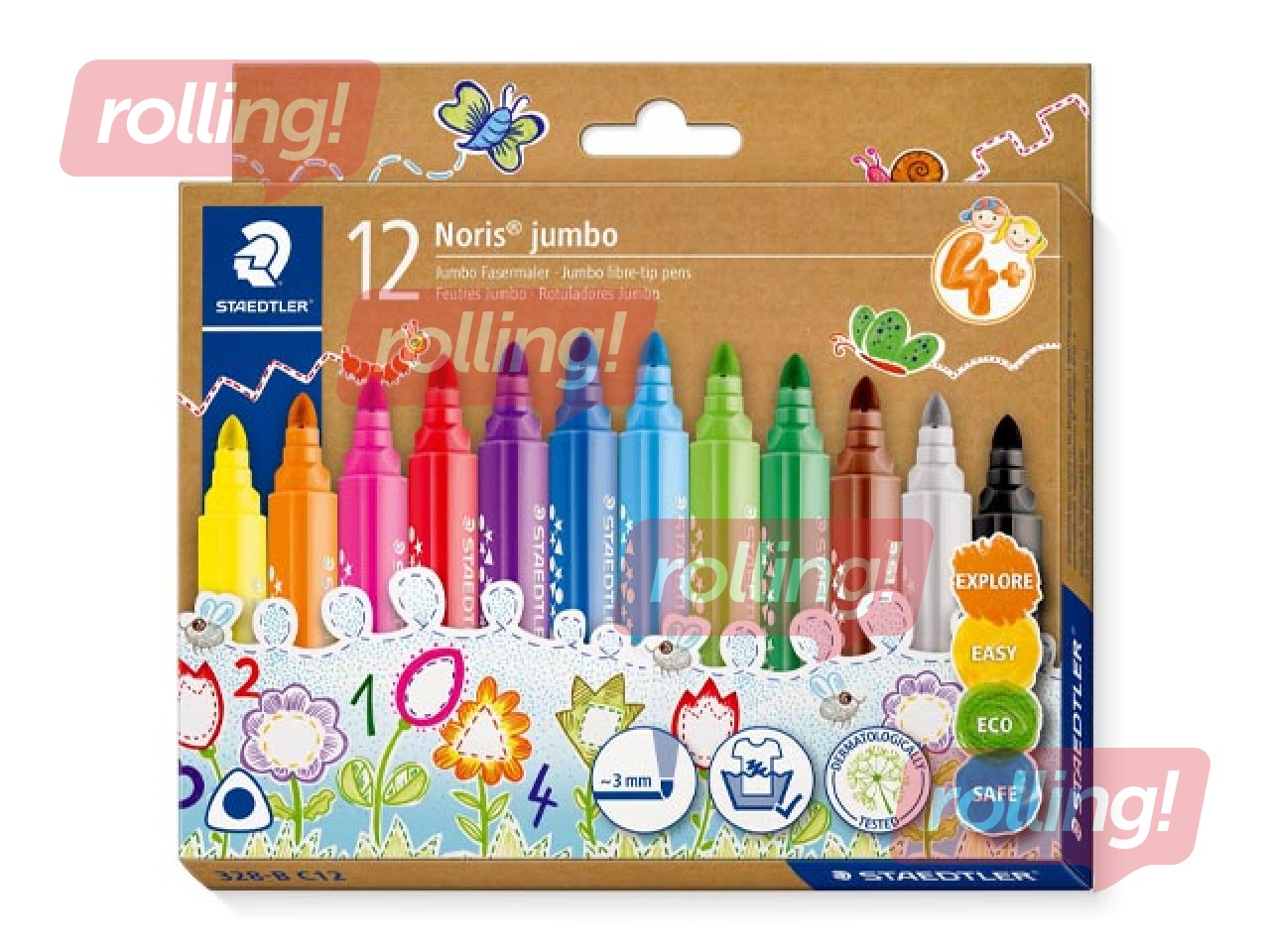 Flomāsteri Staedtler, Noris jumbo, 12 krāsas