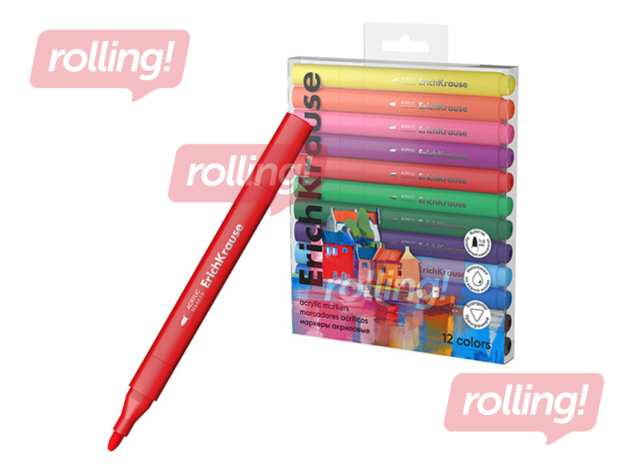 Akrila marķieri ErichKrause, Art Spirit, 12 krāsas