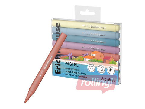 Akrila marķieri ErichKrause, Art Spirit Pastel, 8 krāsas