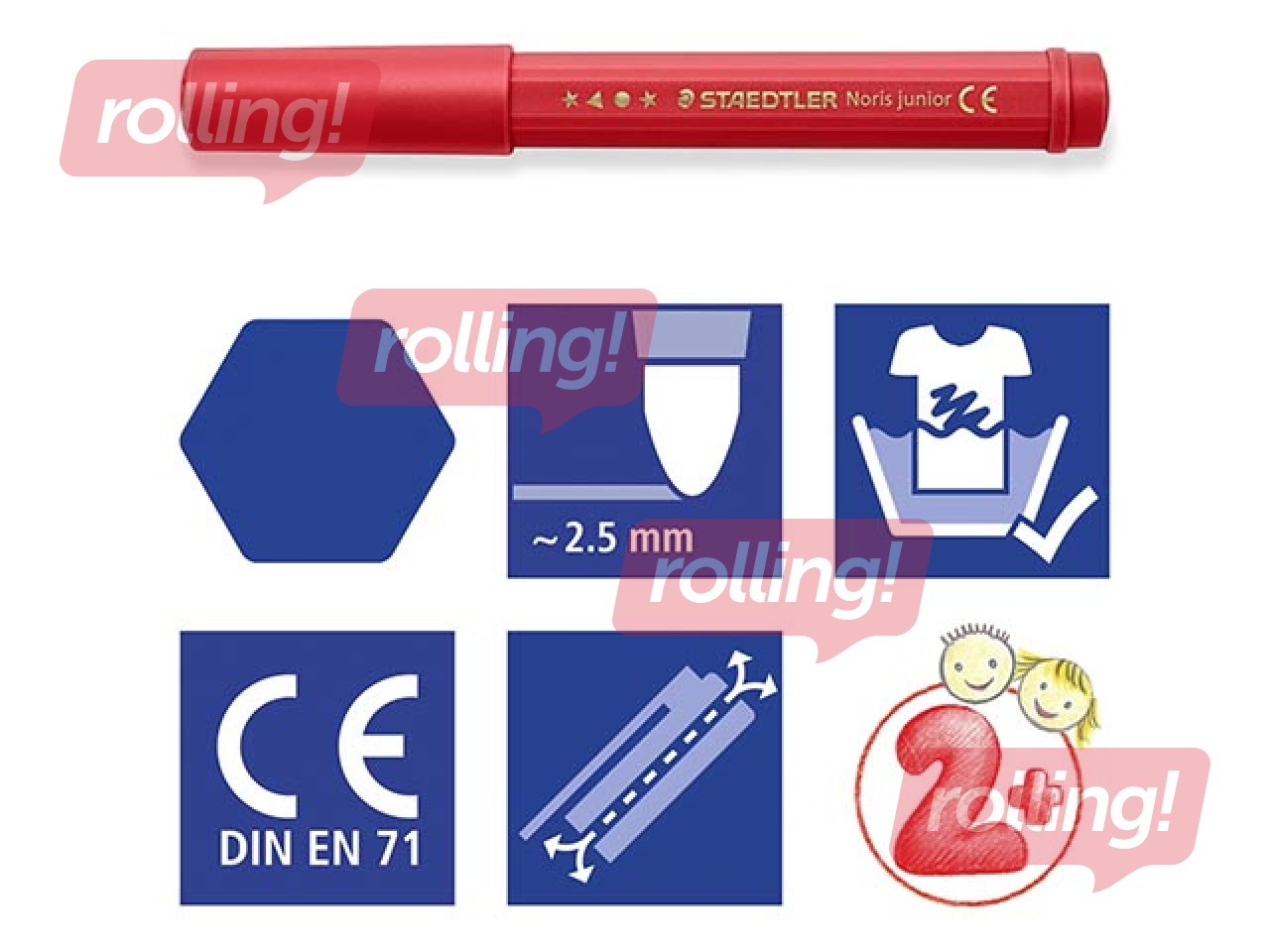 Marker Staedtler Noris junior 329, 6 colours