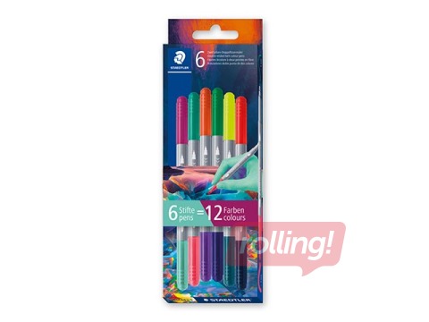 Markers Staedtler, 3280, double-ended, 12 colours, 6 pcs.