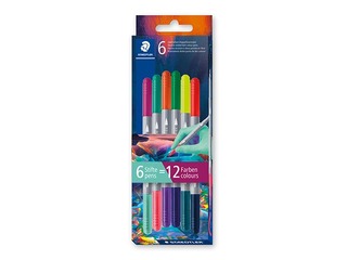 Маркеры Staedtler, 3280, двусторонние, 12 цветов, 6 шт.
