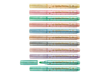 Flomāsteri Centrum, JUMBO, PASTEL GLITTER, 10 pasteļkrāsas