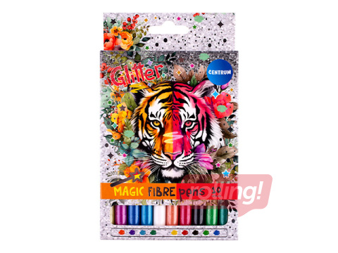 Фломастеры Centrum, JUMBO, MAGIC GLITTER, 10 цветов