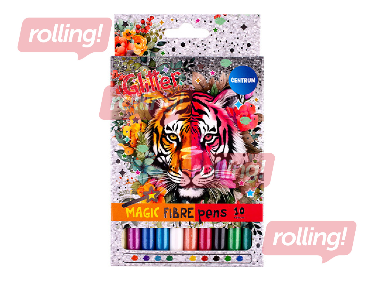 Фломастеры Centrum, JUMBO, MAGIC GLITTER, 10 цветов