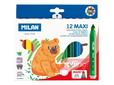 Viltpliiatsid Milan MAXI, 12 värvi
