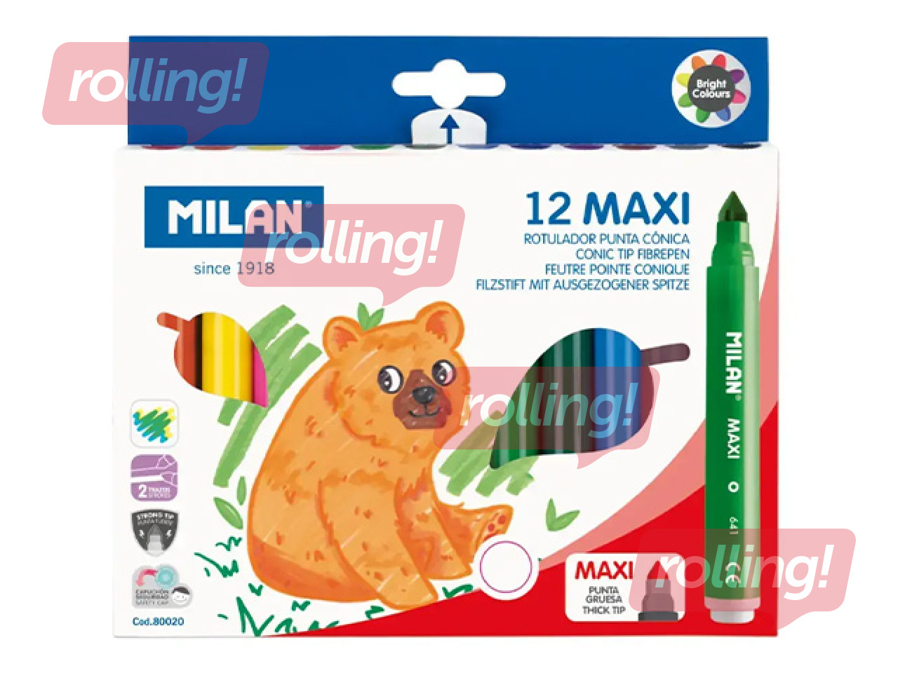 Viltpliiatsid Milan MAXI, 12 värvi
