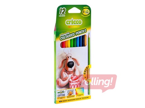 Colored pencils Cricco, triangular, 12 colors