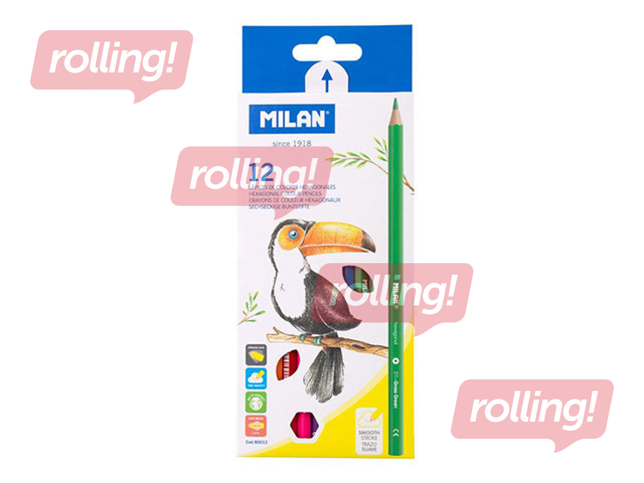 Krāsainie zīmuļi Milan 12 krāsas