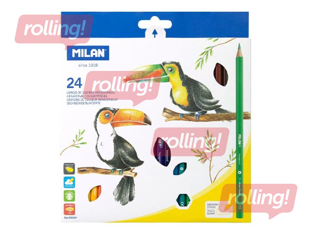 Krāsainie zīmuļi Milan 24 krāsas