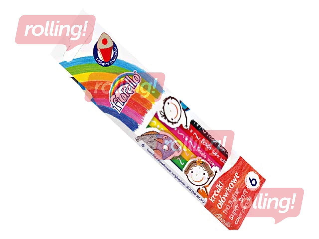 Krāsainie zīmuļi Fiorello Super Soft, trīsstūra, 6 krāsas