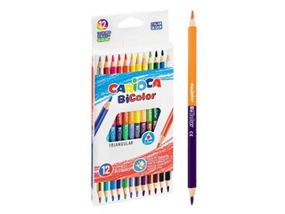 Coloured pencils Carioca Duo, triangular, 24 colors