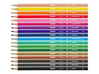 Coloured pencils Milan, triangular, 18 colours