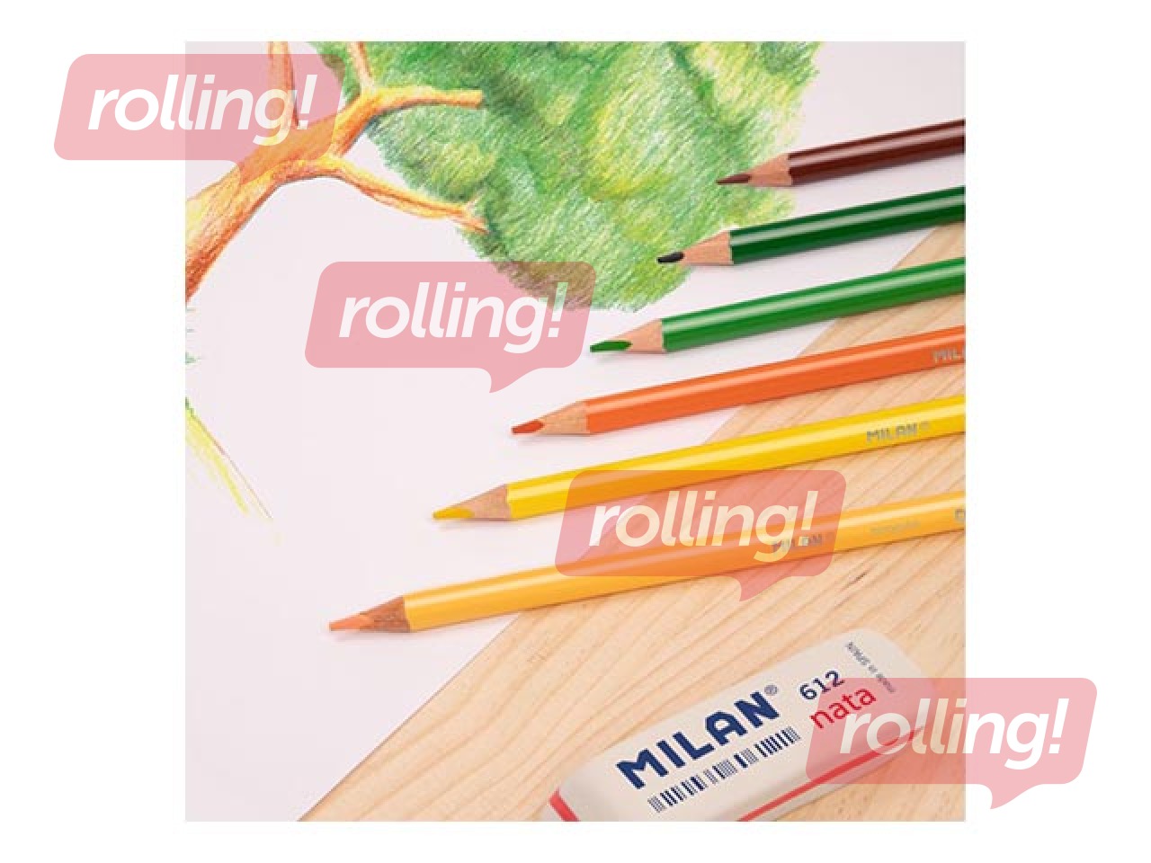 Coloured pencils Milan, triangular, 18 colours