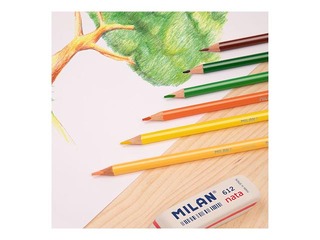 Krāsainie zīmuļi Milan 231, trīsstūra, 18 krāsas