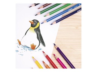 Krāsainie zīmuļi Milan 231, trīsstūra, 18 krāsas