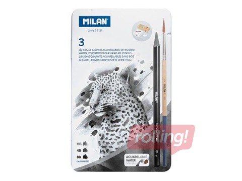 Zīmuļu komplekts Milan, akvareļu, metāla kastē