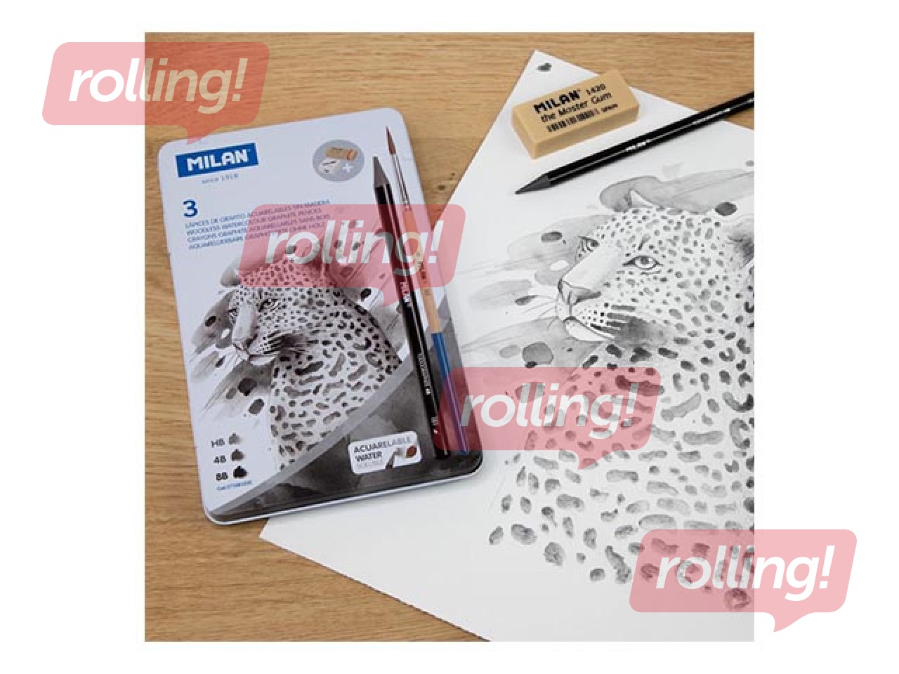 Zīmuļu komplekts Milan, akvareļu, metāla kastē
