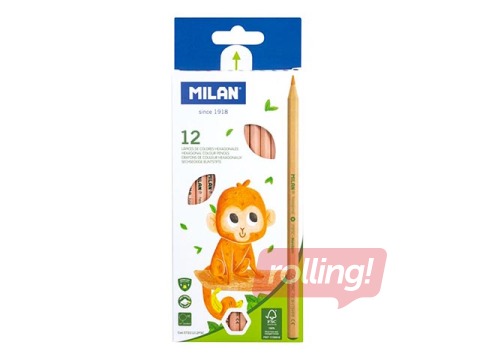 Coloured pencils Milan, FSC®-certified wood, 12 colours