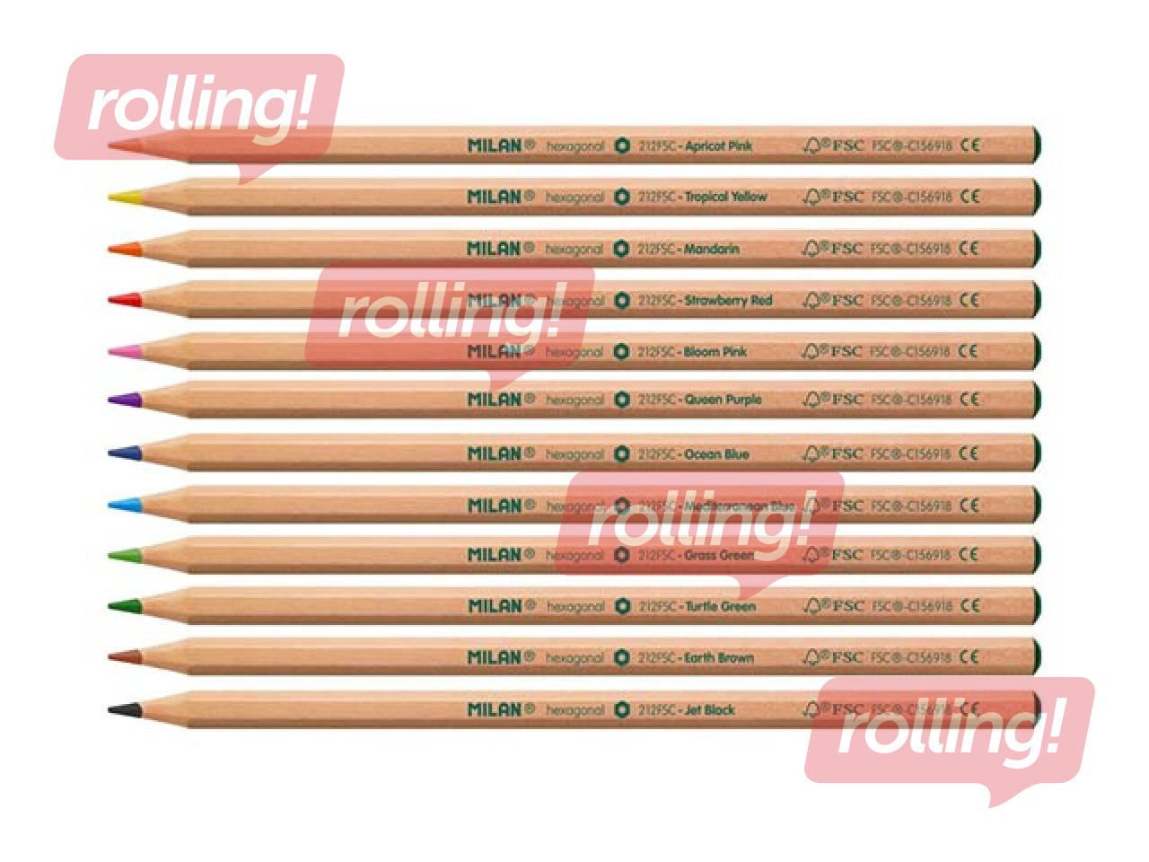 Coloured pencils Milan, FSC®-certified wood, 12 colours