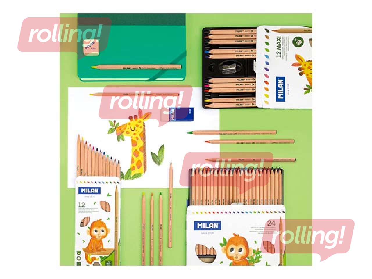 Coloured pencils Milan, FSC®-certified wood, 12 colours