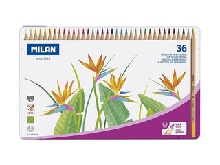 Coloured pencils Milan, in a metal box, 36 colors