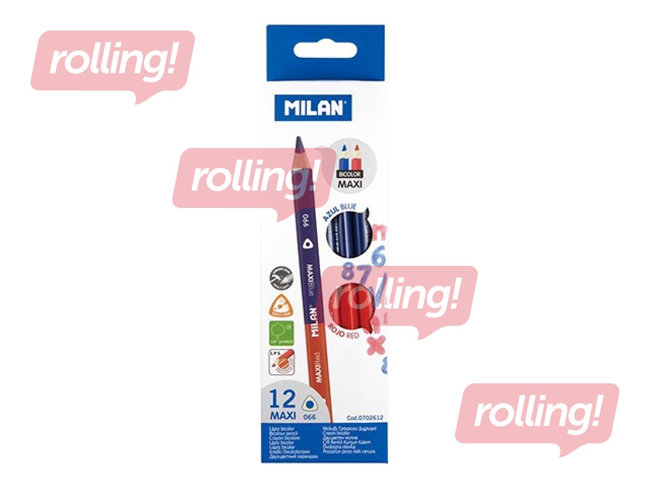 Bicolour red-blue Milan Maxi pencil