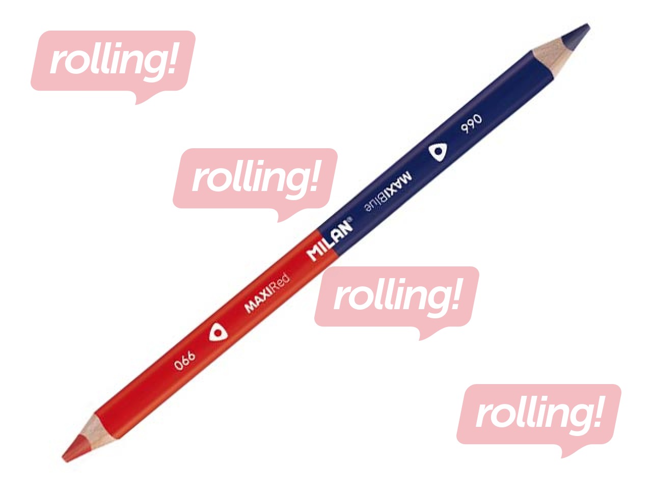 Bicolour red-blue Milan Maxi pencil
