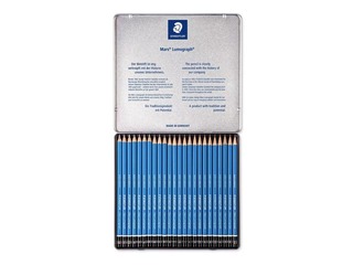 Набор карандашей Staedtler Lumograph 1100, в металлической коробке, 24 шт.