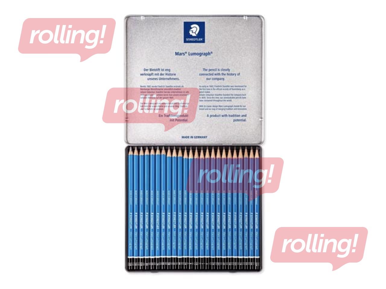 SALE Pliiatsid Staedtler Lumograph 100, metallkarbis, 24 tk.