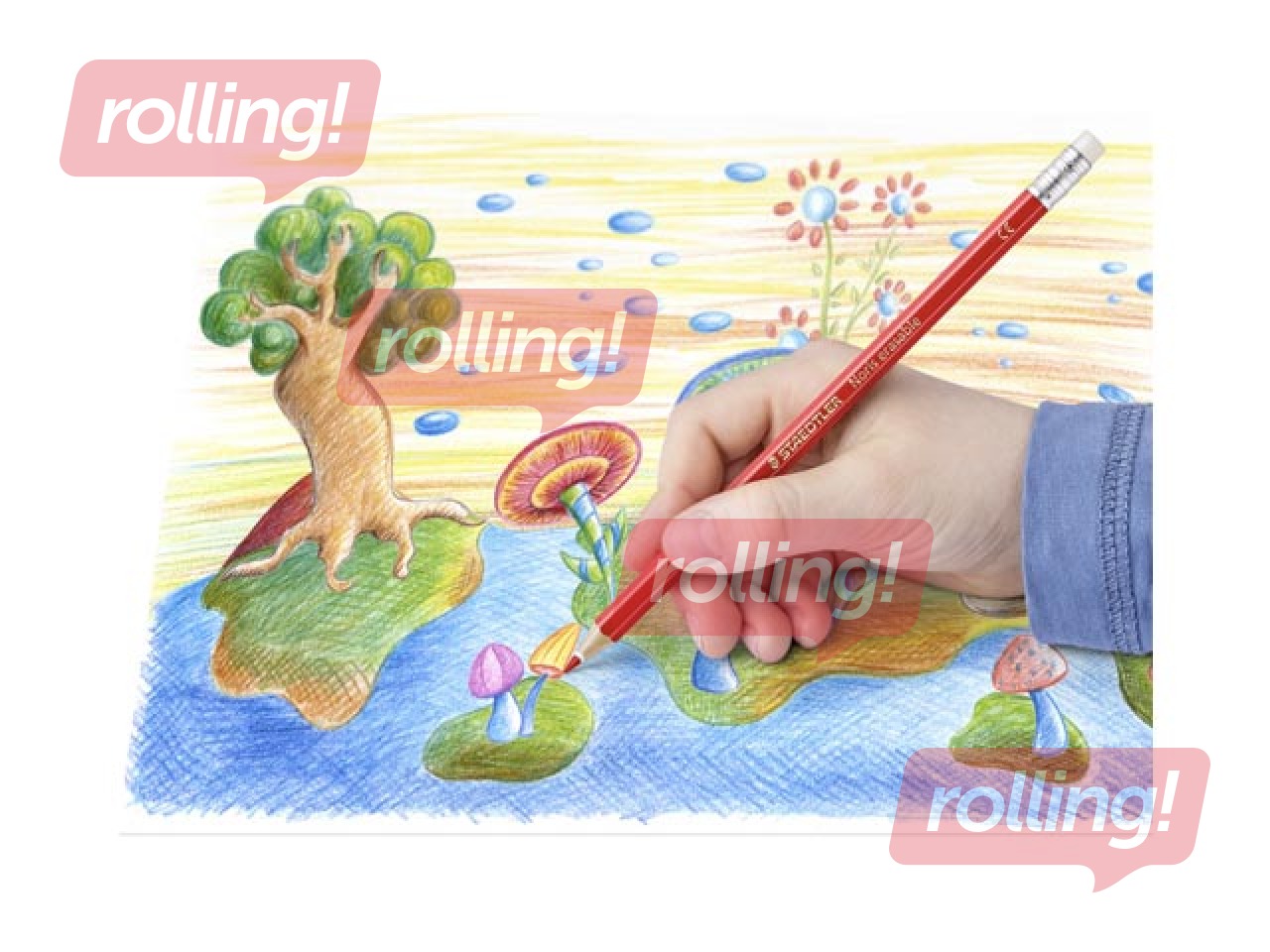 Карандаши цветные с ластиком Staedtler 144 50N, 12 шт.