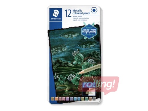 Coloured pencil Staedtler 146M, metallic, metal case, 12 pcs.