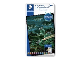 Coloured pencil Staedtler 146M, metallic, metal case, 12 pcs.
