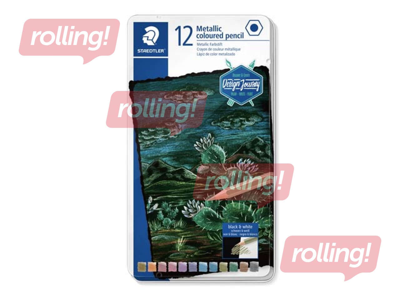 Coloured pencil Staedtler 146M, metallic, metal case, 12 pcs.