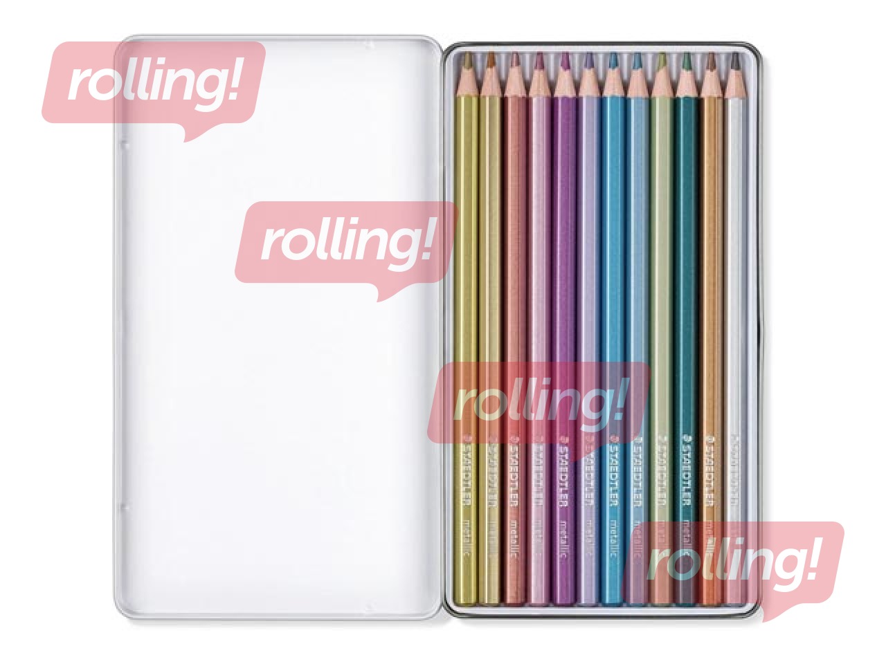 Coloured pencil Staedtler 146M, metallic, metal case, 12 pcs.