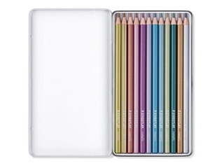 Krāsainie zīmuļi Staedtler 146M, metāliskas krāsas, metāla kastē, 12 gab.